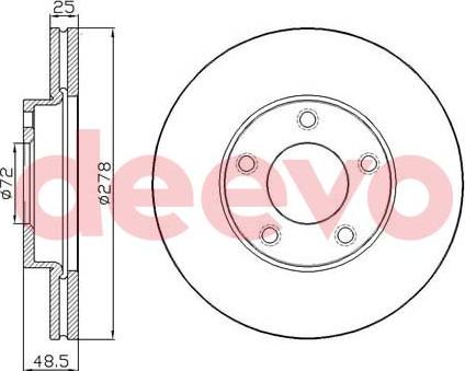 DEEVO BD17220 - Тормозной диск autospares.lv