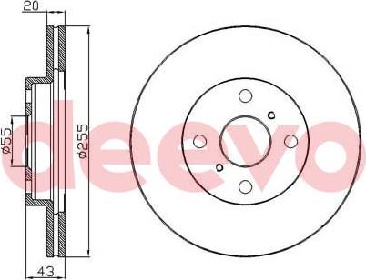 DEEVO BD34940 - Тормозной диск autospares.lv