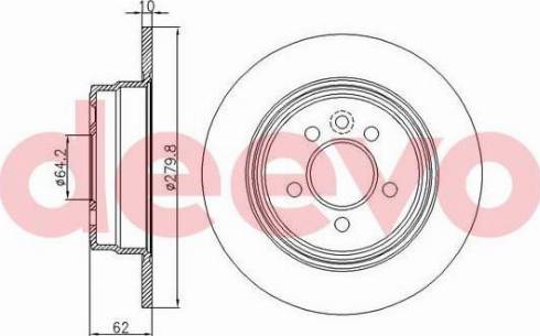 DEEVO BD34440 - Тормозной диск autospares.lv