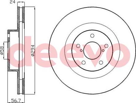 DEEVO BD34400 - Тормозной диск autospares.lv