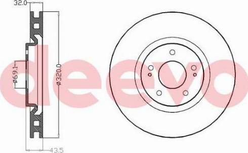 DEEVO BD34660 - Тормозной диск autospares.lv