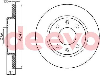 DEEVO BD34120 - Тормозной диск autospares.lv