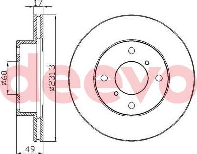 DEEVO BD34360 - Тормозной диск autospares.lv