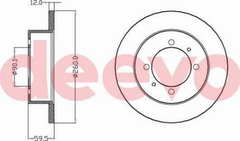 DEEVO BD34260 - Тормозной диск autospares.lv