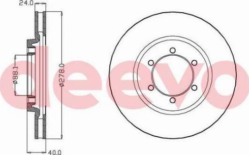 DEEVO BD34280 - Тормозной диск autospares.lv