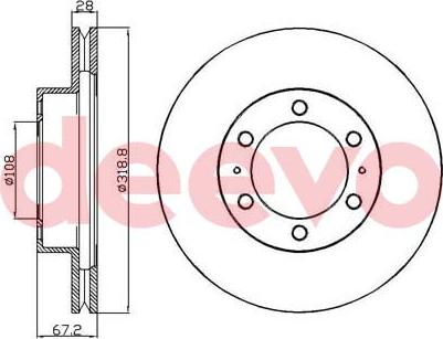 DEEVO BD35500 - Тормозной диск autospares.lv