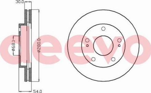 DEEVO BD30640 - Тормозной диск autospares.lv