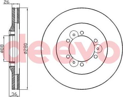 DEEVO BD30000 - Тормозной диск autospares.lv