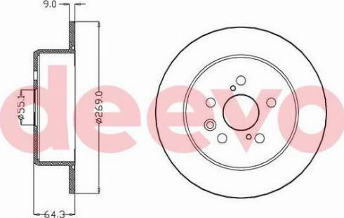 DEEVO BD30320 - Тормозной диск autospares.lv