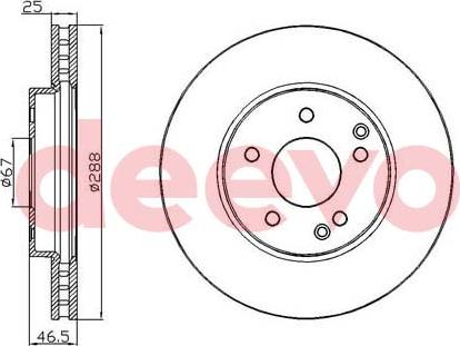 DEEVO BD31920 - Тормозной диск autospares.lv