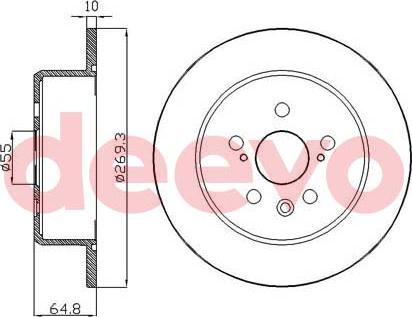 DEEVO BD31460 - Тормозной диск autospares.lv