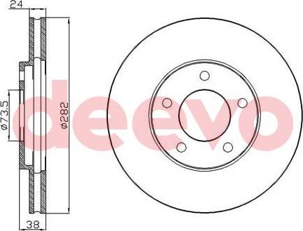 DEEVO BD31580 - Тормозной диск autospares.lv