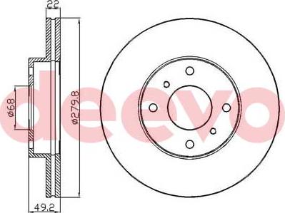 DEEVO BD31600 - Тормозной диск autospares.lv