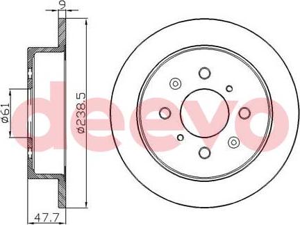 DEEVO BD31060 - Тормозной диск autospares.lv