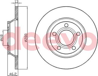 DEEVO BD31080 - Тормозной диск autospares.lv