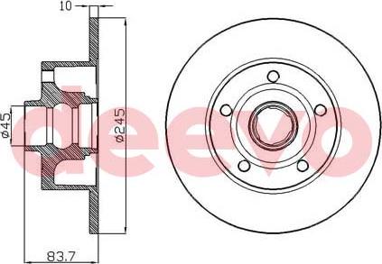 DEEVO BD31100 - Тормозной диск autospares.lv