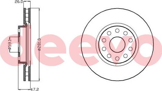 DEEVO BD31860 - Тормозной диск autospares.lv