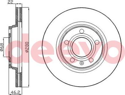 DEEVO BD33580 - Тормозной диск autospares.lv