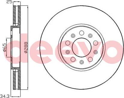 DEEVO BD33100 - Тормозной диск autospares.lv