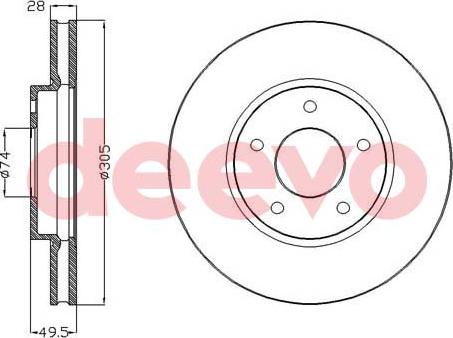 DEEVO BD33380 - Тормозной диск autospares.lv