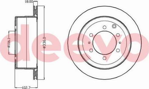 DEEVO BD32580 - Тормозной диск autospares.lv