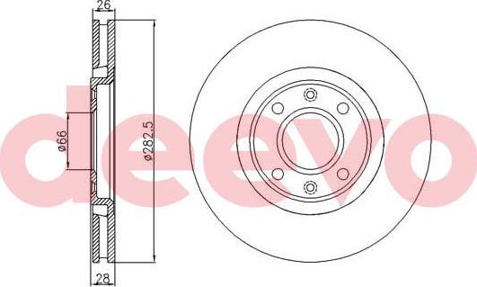 DEEVO BD32160 - Тормозной диск autospares.lv