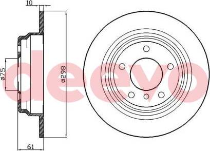 DEEVO BD32860 - Тормозной диск autospares.lv