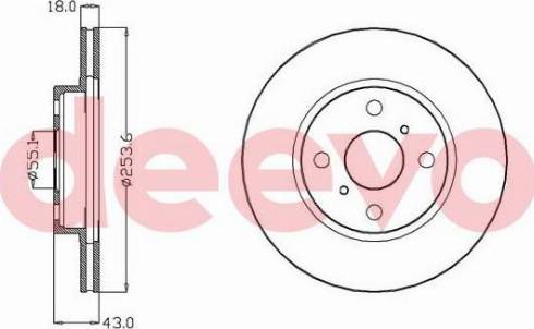 DEEVO BD32300 - Тормозной диск autospares.lv