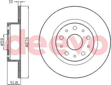 DEEVO BD32200 - Тормозной диск autospares.lv