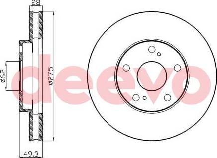 DEEVO BD29400 - Тормозной диск autospares.lv