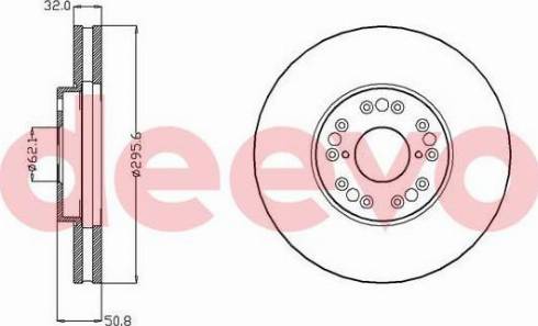 DEEVO BD29600 - Тормозной диск autospares.lv