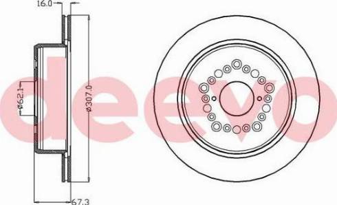 DEEVO BD29620 - Тормозной диск autospares.lv