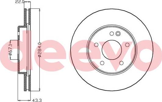 DEEVO BD29180 - Тормозной диск autospares.lv