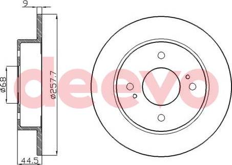 DEEVO BD29220 - Тормозной диск autospares.lv