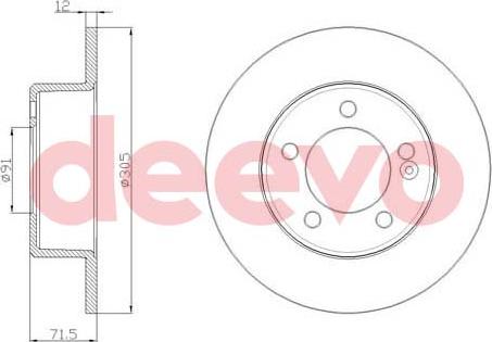 DEEVO BD24500 - Тормозной диск autospares.lv