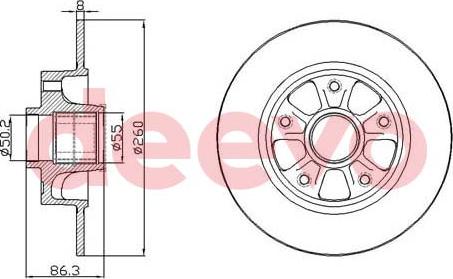 DEEVO BD24580 - Тормозной диск autospares.lv