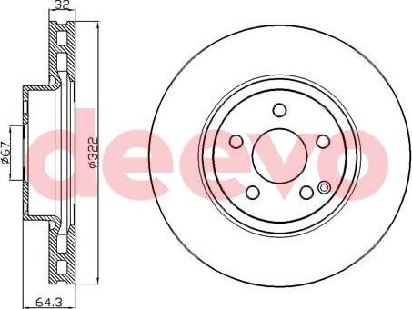 DEEVO BD24180 - Тормозной диск autospares.lv