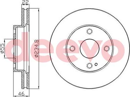 DEEVO BD25900 - Тормозной диск autospares.lv