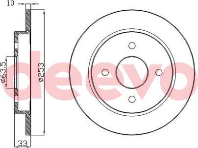 DEEVO BD25560 - Тормозной диск autospares.lv