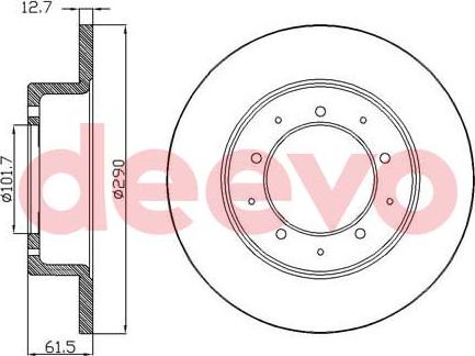 DEEVO BD25520 - Тормозной диск autospares.lv