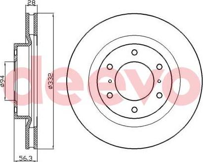 DEEVO BD25160 - Тормозной диск autospares.lv