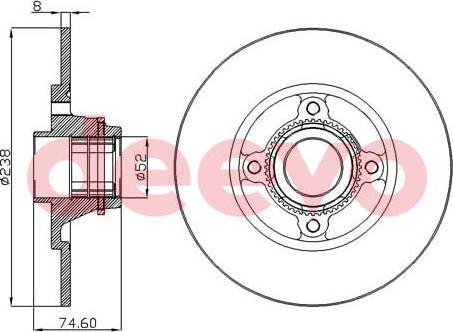 DEEVO BD25100 - Тормозной диск autospares.lv