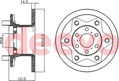 DEEVO BD25800 - Тормозной диск autospares.lv