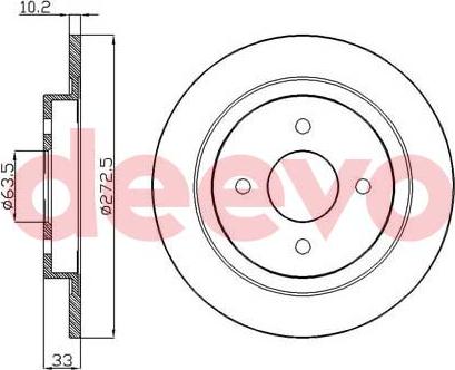 DEEVO BD25820 - Тормозной диск autospares.lv