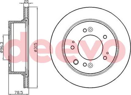 DEEVO BD25340 - Тормозной диск autospares.lv