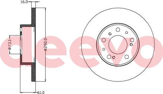 DEEVO BD25360 - Тормозной диск autospares.lv