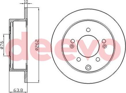 DEEVO BD25280 - Тормозной диск autospares.lv