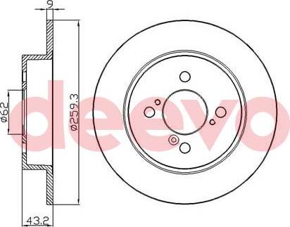 DEEVO BD25220 - Тормозной диск autospares.lv