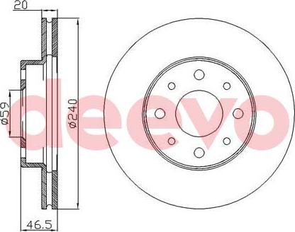 DEEVO BD26540 - Тормозной диск autospares.lv