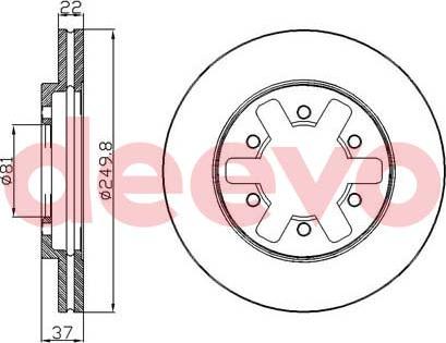 DEEVO BD26660 - Тормозной диск autospares.lv